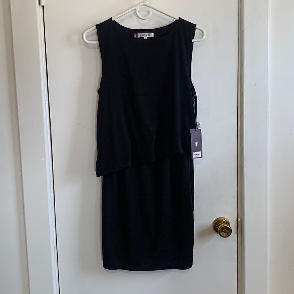 Jennifer Lopez NWT black midi tank dress! Size Small
